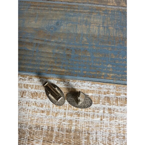 Silver Oval Cufflinks Mens Formal Wear Accessories - Picture 3 of 3